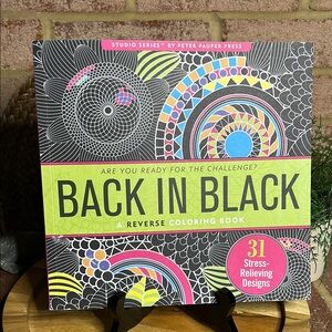 Back in Black Reverse Coloring Book